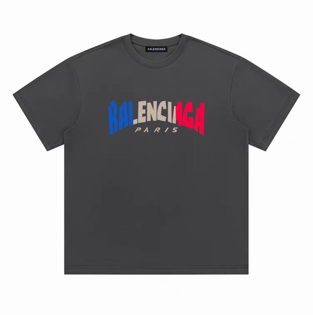 80 balenciaga巴黎世家三色彩绘短袖半袖T恤 - 采用230G双纱100%精梳纯棉面料 - 螺纹定织定染无色差！采用过肩拉条工艺，百洗不变形！ -采用