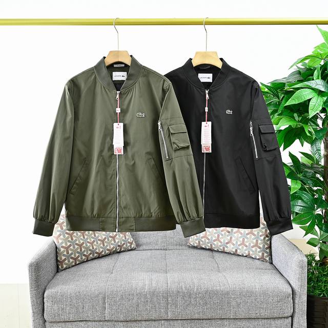 上新，P190 报单号：1001# 法鳄飞行夹克外套，超高品质， 法鳄25S男士春季新款棒球领飞行夹克！ 重磅推荐！！不管是做工版型绝对给力绝对超值的一款外套！
