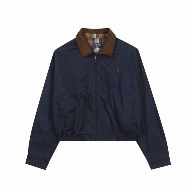 210#R08 Ralph Lauren拉夫劳伦四色校园风翻领夹克美式复古外套 -经典翻领剪裁自带学院派书卷气90S美式复古短版型 黄金比例显腿长定制人字纹面料