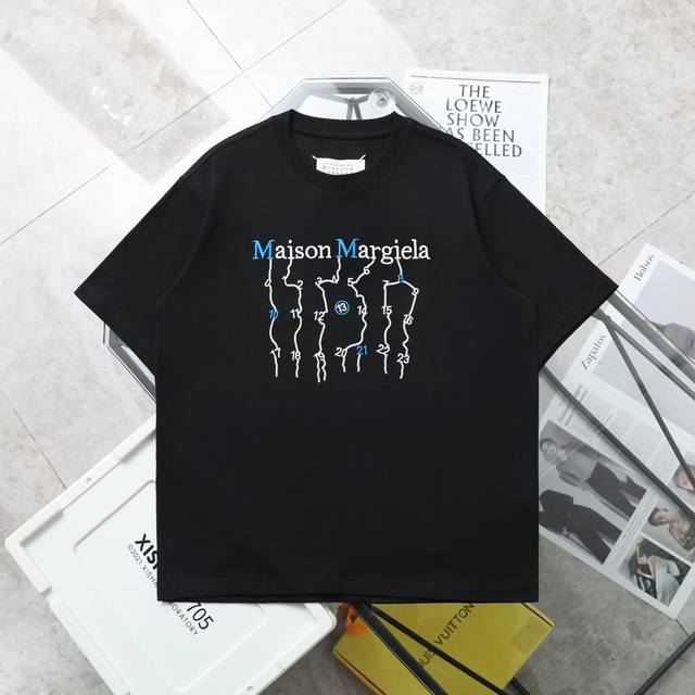 上新120【纯原臻品 顶级复刻】 maison Margiela/马吉拉彩色闪电刺绣短袖T恤 - 款号：017 - 颜色：黑色 白色 灰色 - 购入原版开模打造