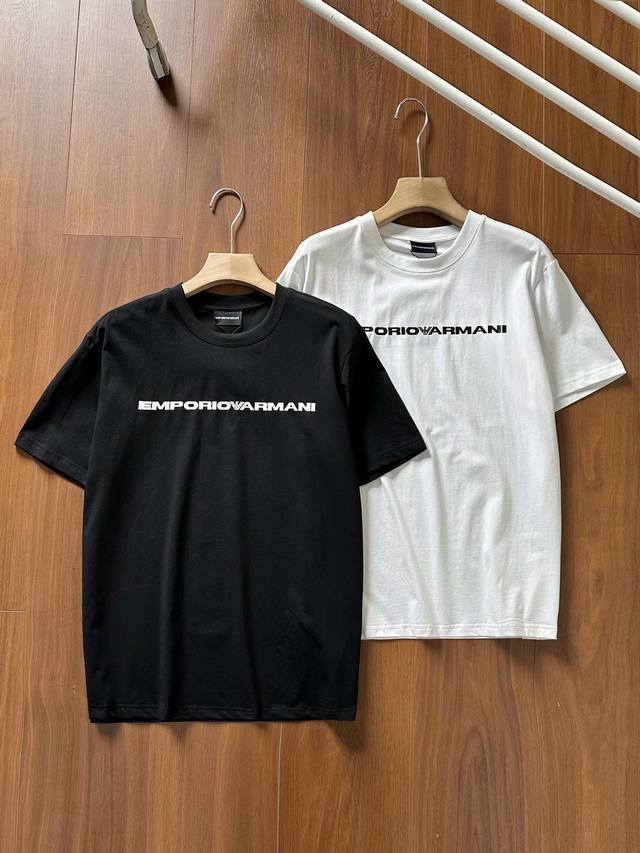 80【高品质】货号2667 armani/阿玛尼Ea7/2025春季新款男士经典基础款圆领T恤 高品质首选认准品质下单 经典百搭款 胸前时尚印花 拉架平纹精梭全