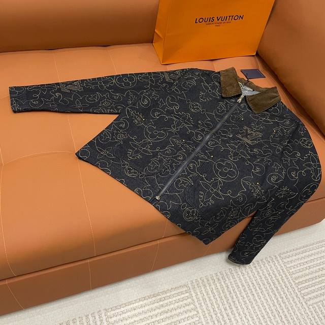 顶级版本290【添柏岚联名Lv外套】 24Ss新款Louis Vuitton 路易威登 Lvtimberland添柏岚联名系列牛仔套装 新款蔓藤刺绣花纹缝线 继