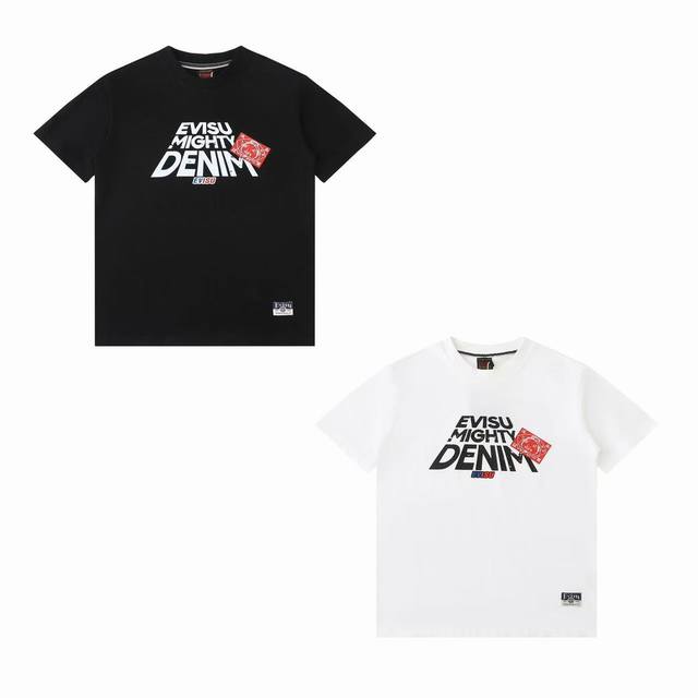 100 Evisu福神2025新款男士佛头字母短袖 颜色：白 黑色 尺码：S-Xxl s码 肩宽44 胸围96 衣长68 适合身材100-120斤 m码 肩宽4