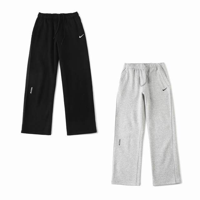 210 Nike X Nocta 公鸭系列 字母Logo印花松紧腰直筒合身针织运动裤 采用380克高克重加绒面料，立体硅胶印花，反光工艺 颜色：黑色 灰色 尺码