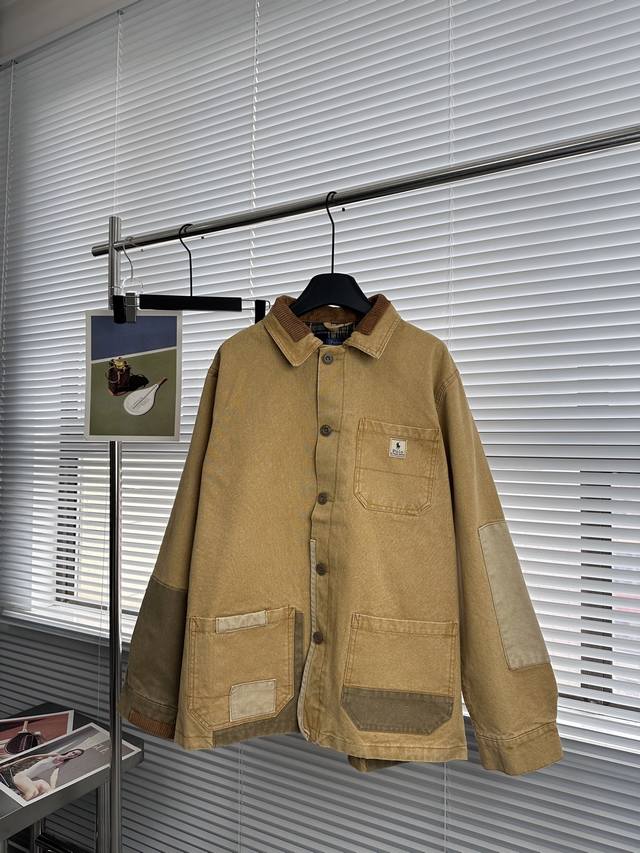 300 Ralph Lauren拉夫劳伦中古夹克外套顶级版本 Polo拉夫劳伦25年春新 休闲拼接百搭外套夹克Wmpootwn上衣穿上又轻又软，也是最近很火的巴
