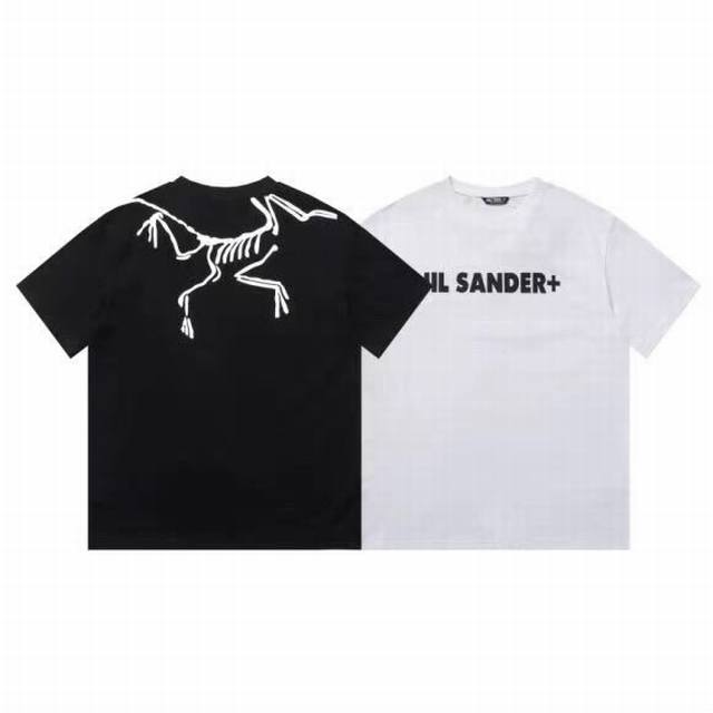 100 arcteryx X Jil Sander联名款圆领短袖运动T恤 男女同款 送礼推荐 原版定制辅料 吊牌 包装袋 贴纸 洗水唛 防尘纸 250克 双纱面