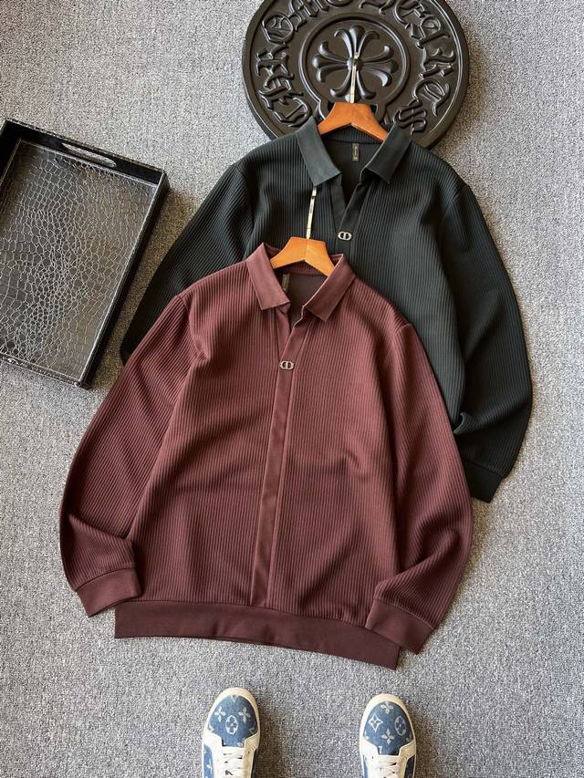 180 专柜顶级货！ 人气爆款！Dior/迪奥专柜新品Cd款双色翻领长袖衬衫！恒隆在售万元级，款号：3920 dior家今年最新开发液氨精梳新疆长绒棉面料，摸起