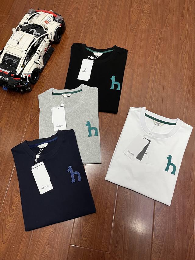 110 Hazzys哈吉斯2025夏季新款大Logo休闲宽松棉质短袖T恤男！！ 100%纯棉，采用高品质纯棉面料，柔软舒适，透气性好，适合夏季穿着，吸汗性强，保