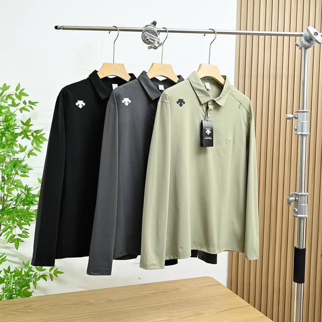 上新120 ds/迪桑特25Ss春季新款长袖翻领Polo，三色可选，经典百搭永不过时系列，绝佳春夏出行穿搭必备百搭单品 牛货！订单款！D工厂出品！客索罗娜面料！