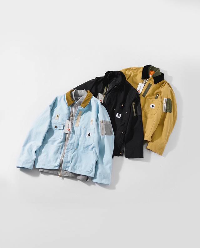 310 Sacai×Carhartt双层解构夹克 (可上各类平台) 外层420G重磅帆布面料面料 内里为高密尼龙面料 Car家经典密歇根版型以及经典空军外套解构