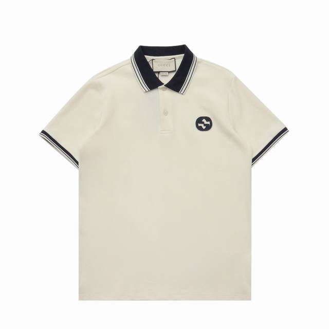 150 [顶级复刻版本] 品名: Gucci/古驰·经典互扣双G刺绣贴饰微标休闲Polo短袖T恤 款号：623017 颜色：宝蓝 杏色 尺码：M-Xxl 面料: