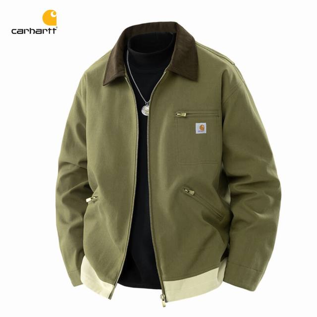 上新 ！！ 180 ！！！ Carhartt卡哈特 美式复古做旧机车飞行夹克宽松百搭外套 网络线上 海内外人气爆款∽ 采用新颖独特外单优质料 宽松版 棒球领设计