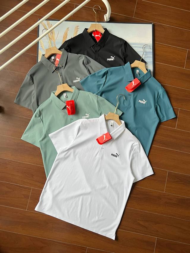发110 颜色;黑色，白色，深灰，雾霾蓝，绿色 尺码;M-4Xl 彪马冰丝无痕舒适防晒抗菌Polo 采用导热的十字编织冰丝凉感面料， 面料与肌肤形成汽热循环多孔