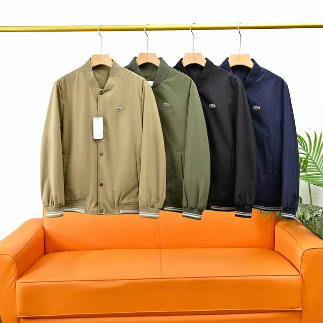 上新190 lacoste/法国鳄鱼25Ssy春秋新款立领夹克休闲时尚外套！四色可选，经典百搭永不过时系列，绝佳出行穿搭必备百搭单品 上身巨好看！辅料都是一流的