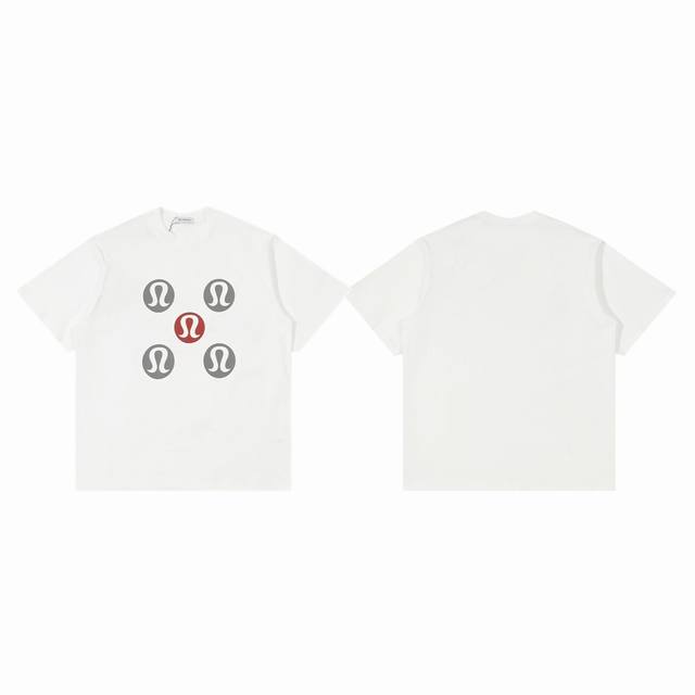120 lululemon 露露乐蒙 25Ss 五标 Logo 印花情侣圆领短袖 T恤-顶级版本 color：白色 size：S M L number：2525
