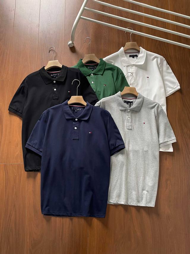 100包邮 tommy 汤米24新款春夏男装纯棉纯色翻领短袖Polo衫 高品质 五色齐发极简才是经典 经典穿搭的核心就是面料 版型 款式，越是简约质感就越重要