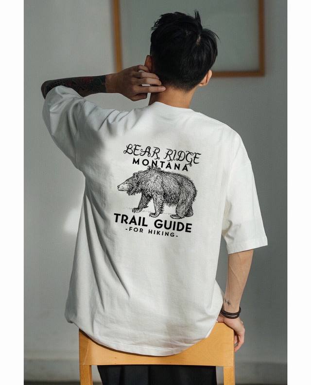 80包邮 【260G重磅纯棉】 The North Face 北面 Tnf 丛林Bear 动物系列 熊 短袖T恤 男女同款 半袖 情侣款 面料工艺： 1.260
