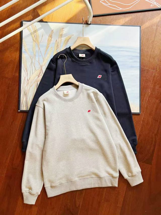 140 New Balance Teddy Made系列 纯色Logo运动休闲圆领卫衣 秋季 男女同款 新百伦红标圆领卫衣 Nb新百伦美式圆领卫衣 新百伦美式复
