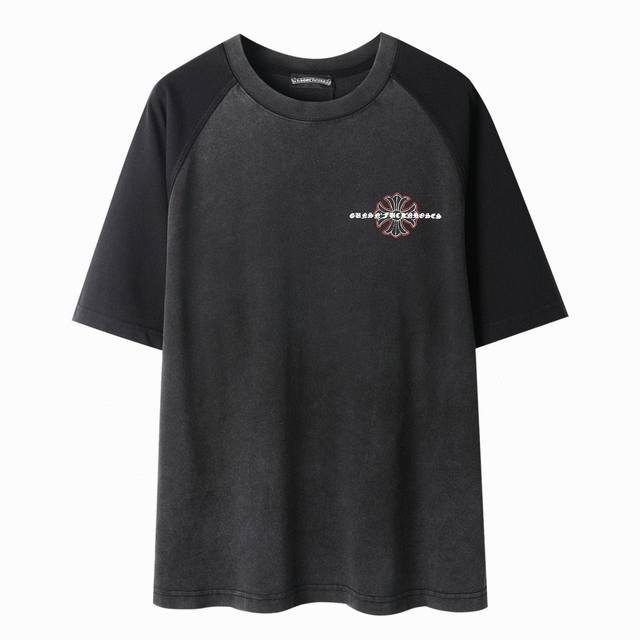 190 chrome Hearts克罗心2025新款立体印花短袖T恤 原版面料高版本高品质 网红明星同款 32支双纱精梳白胚染色 袖子部分新型科技面料 骷髅头十