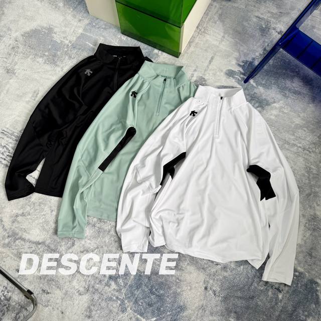 170包邮 descent/迪桑特春季薄款打底衫， 款号:D4431Ttl54 训练系列运动男士长袖针织衫内搭春季新款 透气 保暖 上身特别舒服、 外穿 打底
