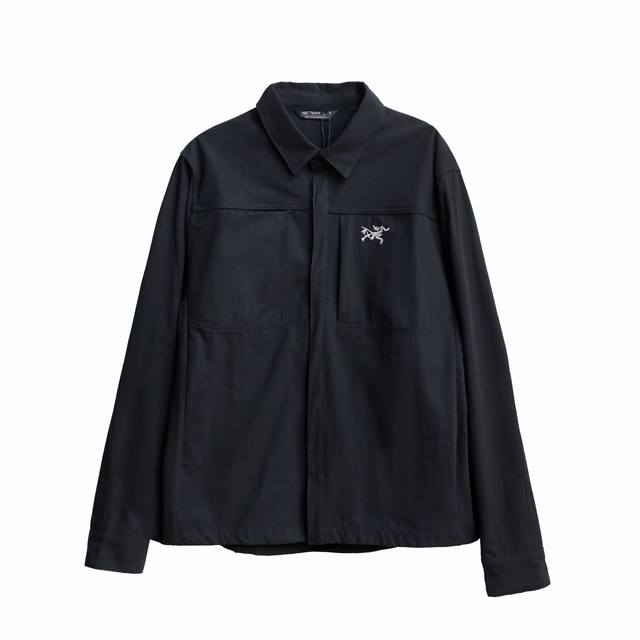 230包邮 arcteryx始祖鸟 Cronin Cotton Overshirt 防风防雨纯色小Logo翻领衬衫夹克外套男女同款 - 官网同步 在售款 -外穿