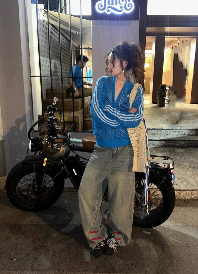 230包邮 陈冠希 Jennie 同款 Ad X Clot 网状无领针织衫 外套 夹克 -关于成衣- 1、 样衣买了4件 这样颜色全部齐了 1:1 还原 2、