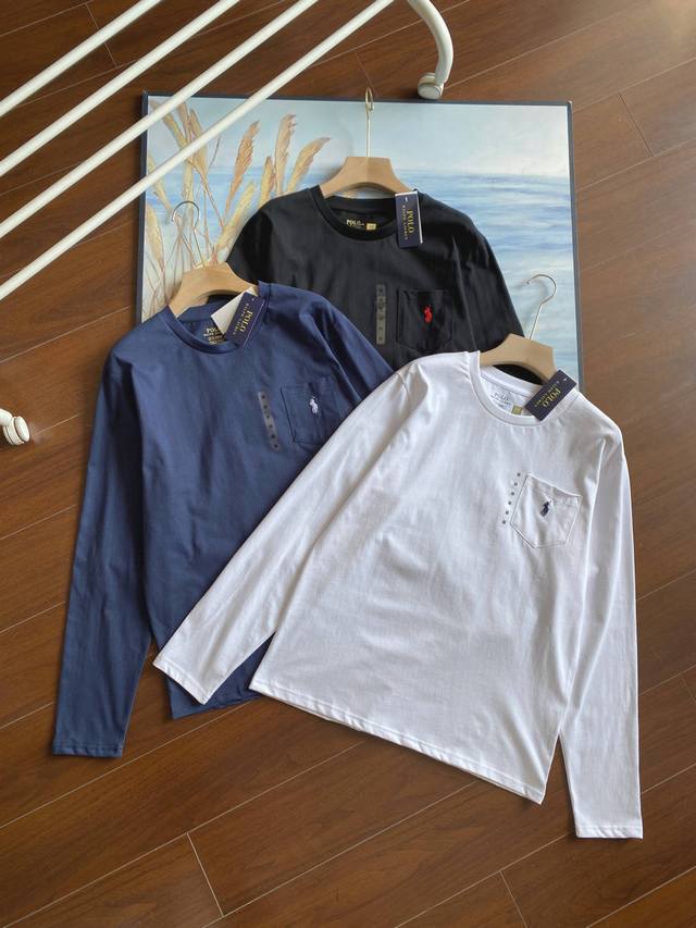 120包邮 ，美国 Ralph Lauren拉夫劳伦Polo 刺绣 宽松 长袖 情侣款 圆领 打底衫…… 拉夫劳伦小标口袋小马刺绣经典圆领打底 高品质 任意对比