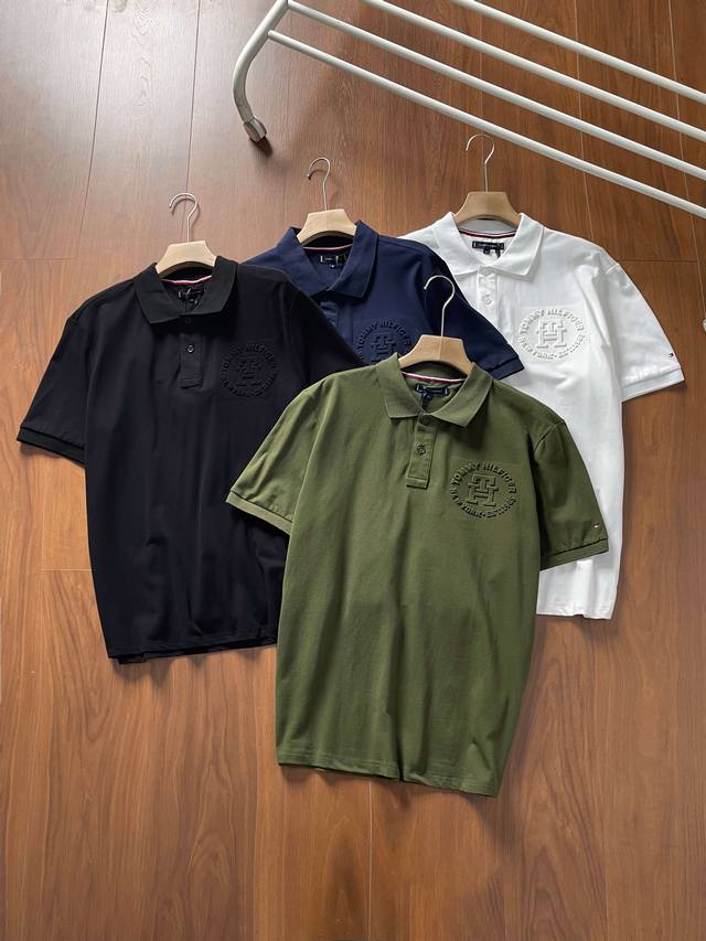 100【高品质】货号2609 Tommy/汤米魔力方男装Polo衫简约浮雕立体压纹短袖商务休闲T恤 胸口浮雕钢印Logo 高品质货 采用高品拉架珠地面料，面料柔