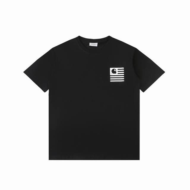 120 25Ss Carhartt 卡哈特帆船联联盟 水立方 圆领短袖 官网同步 男女同款 面料：原版同步面料280克高支高密 高端品质 独家定制 采用定织定染