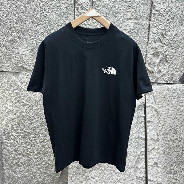 90 北面The North Face美版都市户外通勤男士纯棉T恤，山峰款，240克高品质面料，加厚加宽领口螺纹 黑色 铁灰，本白 m肩宽48胸围104衣长67