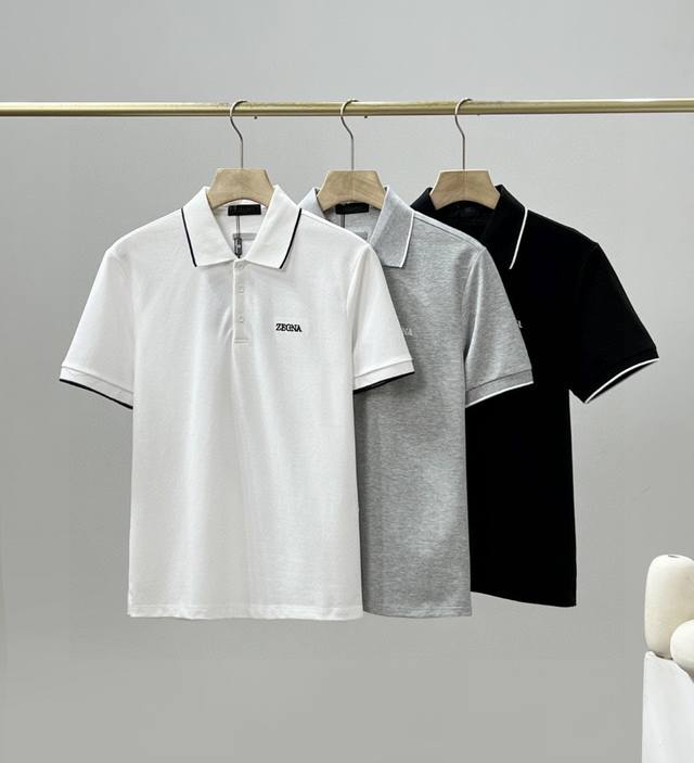 140 Zegna/杰尼亚男士新款商务休闲翻领简约款短袖Polo衫 独家高货！区别市面通货！官网在售4900+ 一比一出品 包装+三标齐全 前胸 后领标都是精密