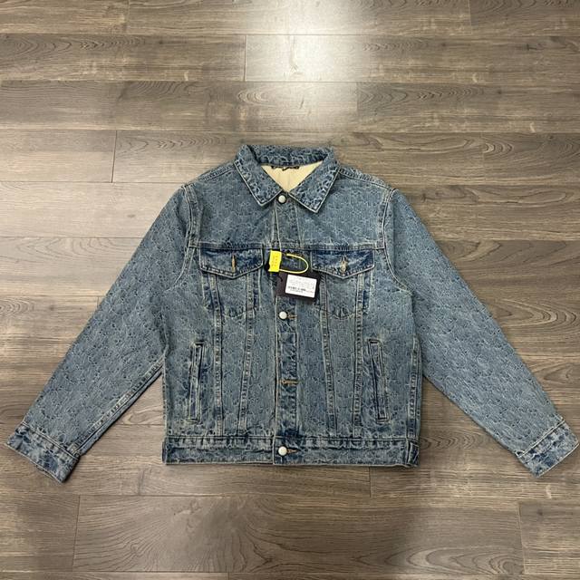 250 louis Vuitton Lv 路易威登 最新满印老花水网提花暗纹压花情侣水洗牛仔外套夹克-顶级原单版本 color：水洗蓝 size：M L Xl