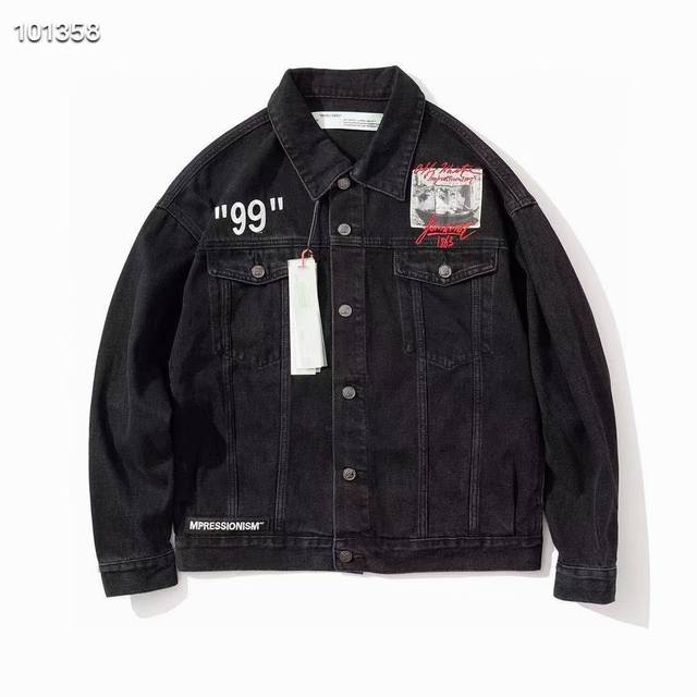 上新 P230 高版本Offoff-White牛仔外套 够潮你就来清浅复古水洗，时墨你的四季决对是你衣橱里不可或缺的四季单品 相比往的紧身版型，这款微宽松的版型