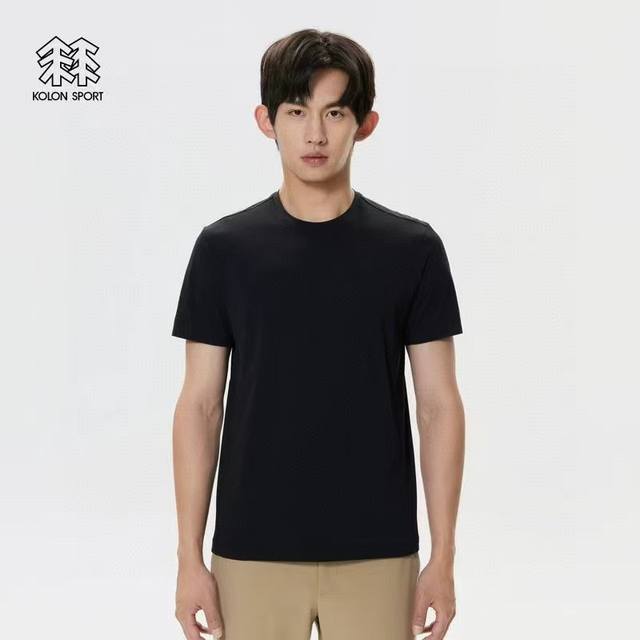 批120 顶级压胶版本！ kolon Sport/可隆专柜新款可随意对比还原一致！ 全身做了压胶工艺 立体Log 男女同款Seco圆领短袖速干T恤 运动休闲户外