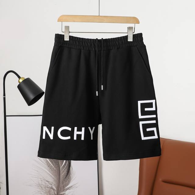 上新P170 顶级复刻版本 纪梵希Givenchy Gvc Fw25大标字母刺绣抽绳短裤 givenchy官网一致款式 工艺:进口机器饱满立体精密刺绣 面料：定