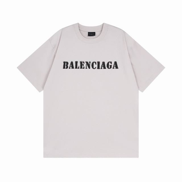 110 Balenciaga/巴黎世家2025 Ss 新款字母Logo印花短袖T恤 本市场No.1的质量 真正天花板品质 全部原版开发注意细节图 避免被盗图商家