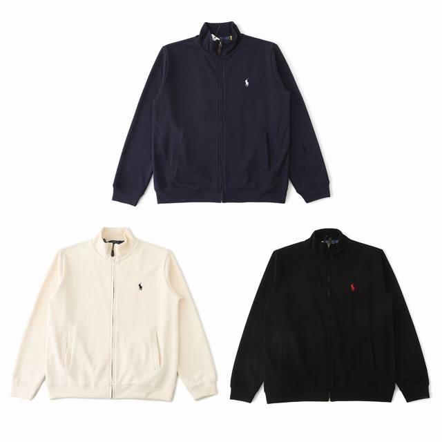 180包邮 25Ss春秋款 Ralph Lauren拉夫劳伦针织开衫拉链老钱风宽松休闲外套卫衣 男女同款 秋冬卫衣的选择，除了常规的款式和连帽的 还有这种偏运动