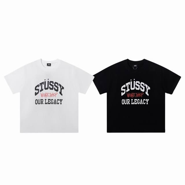 90包邮 stussy 斯图西 经典全拼字母Logo印花 圆领短袖T恤-市场最高品质 color：白色 黑色 size：S M L Xl number：2560