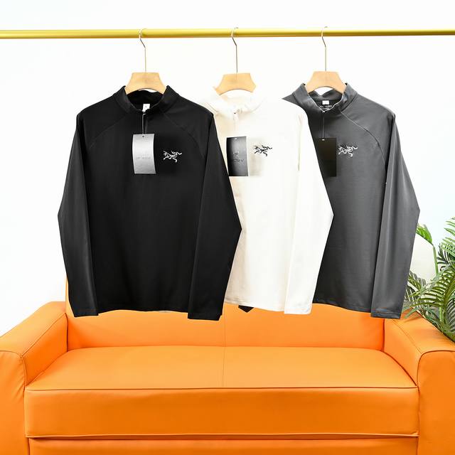 130包邮 arc'teryx 始祖鸟25Ss春季新款刺绣半拉链户外休闲速干长袖！ 男士户外小立领半拉链 运动、登山、健身、日常通勤装，合身不紧身，宽松不松垮，