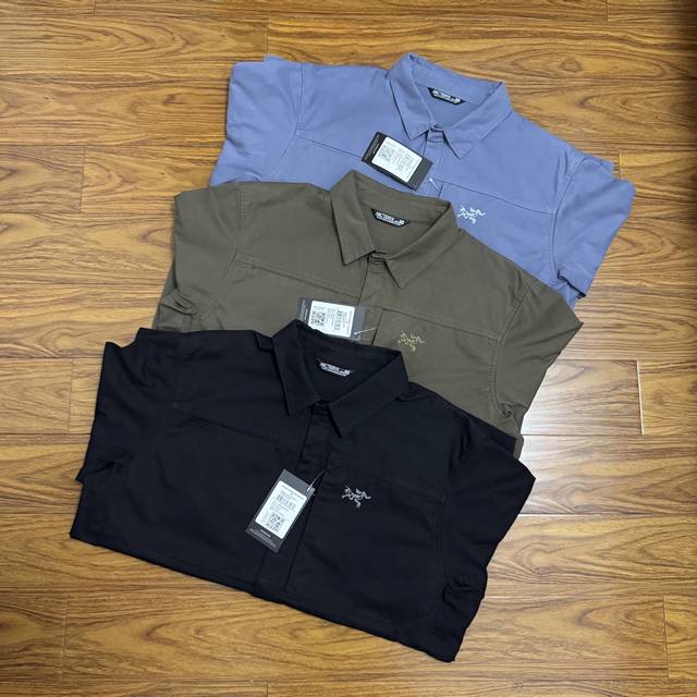270 -Arcteryx始祖鸟 Cronin Cotton Overshirt 弹力防风防雨纯色小Logo翻领衬衫夹克外套 -面料：采用原版一比一定织定染61