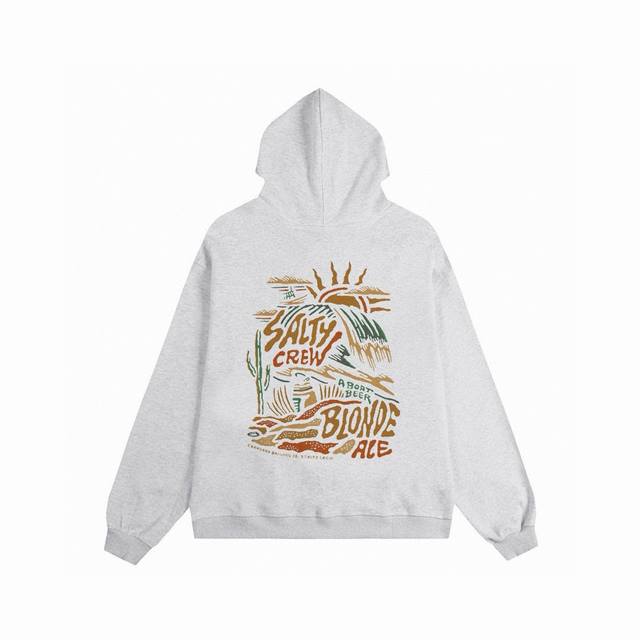 120（高品质）The North Face 北面手绘日出金山海浪印花男女情侣连帽卫衣 商品参数： 面料采用380克新疆华棉（质量天花板）摸到手就知道值 衣服采