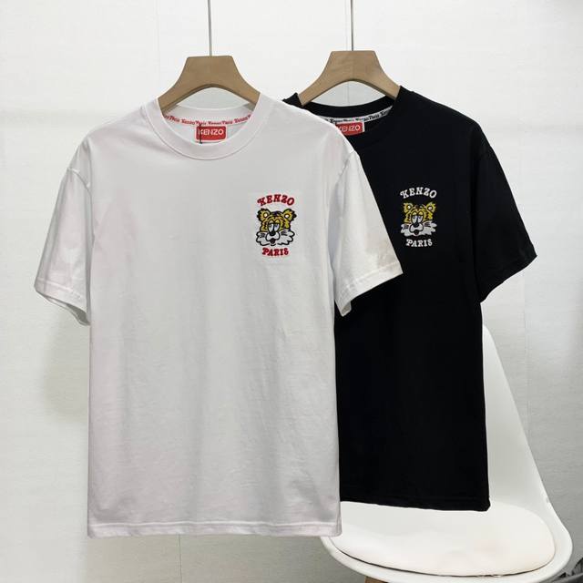 90 高品质】Kenzo虎头T恤男款25夏季新品刺绣老虎短袖宽松休闲情侣装 高品质首选全棉230克洗水面料 胸前重工刺绣 柔软舒适 基础百搭！经典款一直很受欢迎