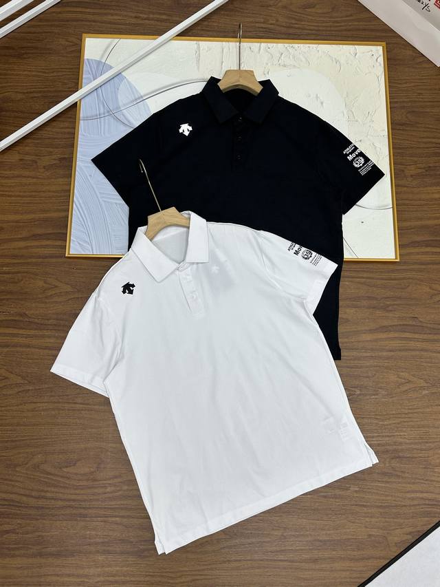 150，Descnte/迪桑特Polo短袖T恤男子纪念款运动短袖Polo衫夏季最强单品品质好货Descnte迪桑特男子35周年纪念运动纯棉短袖Polo衫上衣 T
