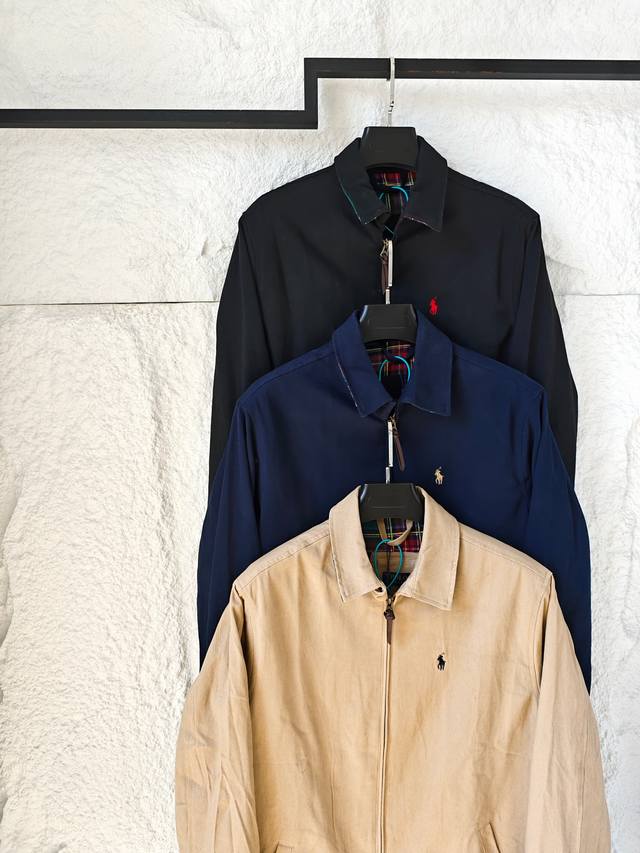 230 ralph Lauren 拉夫劳伦美式复古古着经典翻领老干部风格夹克外套 三色解构时间美学 全棉面料舒适厚实 纯棉彩色格子里布区别市场数码印花 精致刺绣