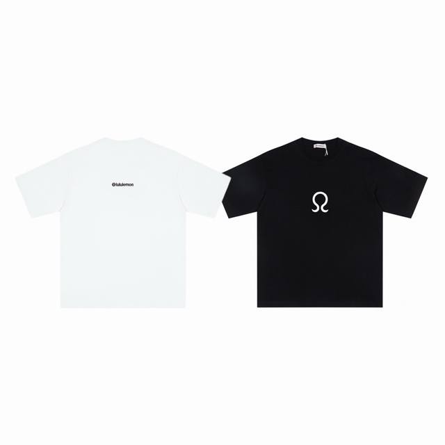 120 lululemon 露露乐蒙 25Ss 前后小标Logo刺绣情侣圆领短袖 T恤-顶级版本 color：白色 黑色 size：S M L number：2