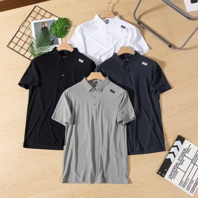 100 helly Hansen海丽汉森/Hh25夏季Hh经典款印花冰丝无痕舒适防晒抗菌Polo 采用导热的十字编织冰丝凉感面料， 面料与肌肤形成汽热循环多孔纤
