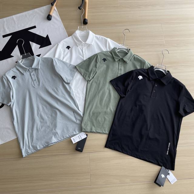 主图140 专柜同款Descente / 迪桑特四色Training系列综训训练运动健身科技新棉舒适休闲短袖Polo衫 product Description