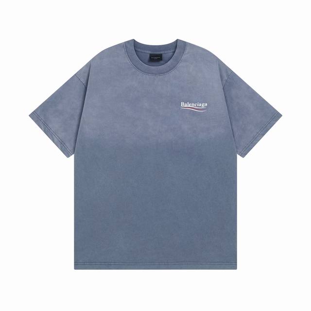120 Balenciaga/巴黎世家2025 Ss 可乐海浪印花拉裂洗水做旧短袖T恤 本市场No.1的质量 真正天花板品质 全部原版开发注意细节图 避免被盗图