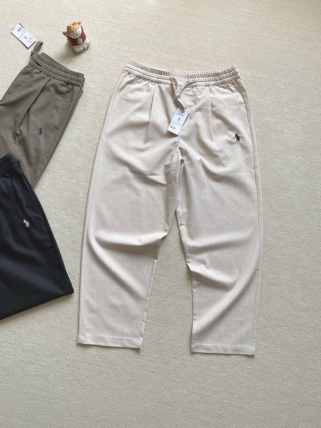 p160，报单款号03262。 25Ralphlauren拉夫劳伦全新春夏亚麻九分裤刺绣长裤！太绝了！亚麻材质，天然透气属性，吸湿排汗，降温自带凉感！春夏天然空