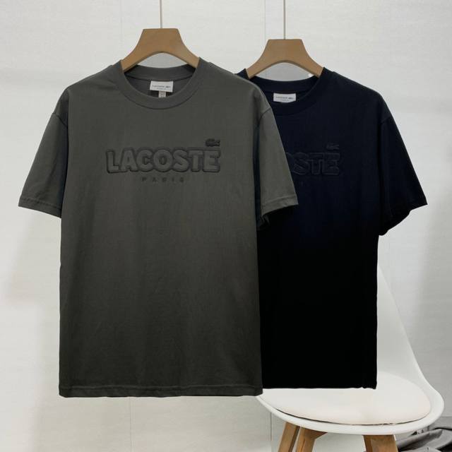 90【高品质】 lacoste法国鳄鱼男装官网新款休闲纯棉舒适短袖正肩T恤|官网新款 胸前大刺绣 高品质货全棉230克洗水面料 柔软舒适！品质超好！基础款主要就